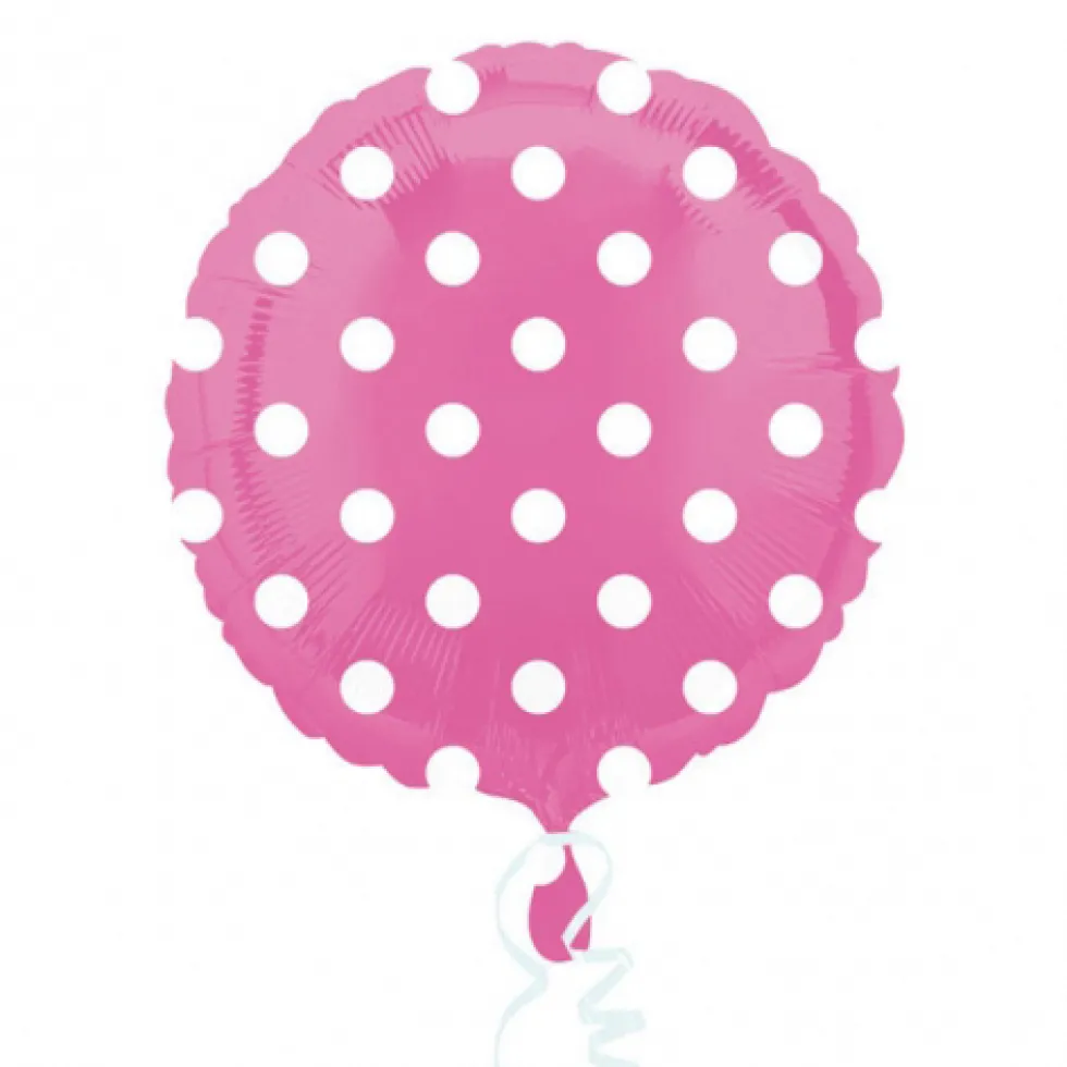 Globo Rosa con Lunares blancos 45cm
