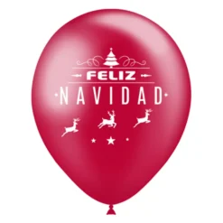 Globos Feliz Navidad Rojos 30 cm 8 ud