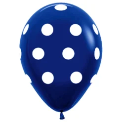 Globos Azul Marino con Lunares Blancos