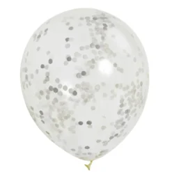 Globos transparentes con Confeti Plata
