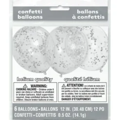 Globos transparentes con Confeti Plata