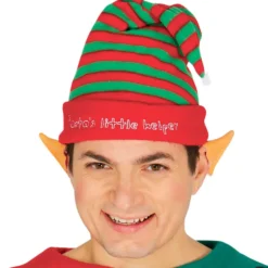 Gorro Elfo Rayas Rojas y Verdes