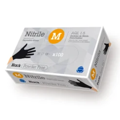 Guantes de nitrilo negros - M 100 ud - Rubberex