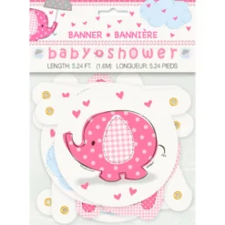 Guirnalda Baby Shower Elefante Rosa