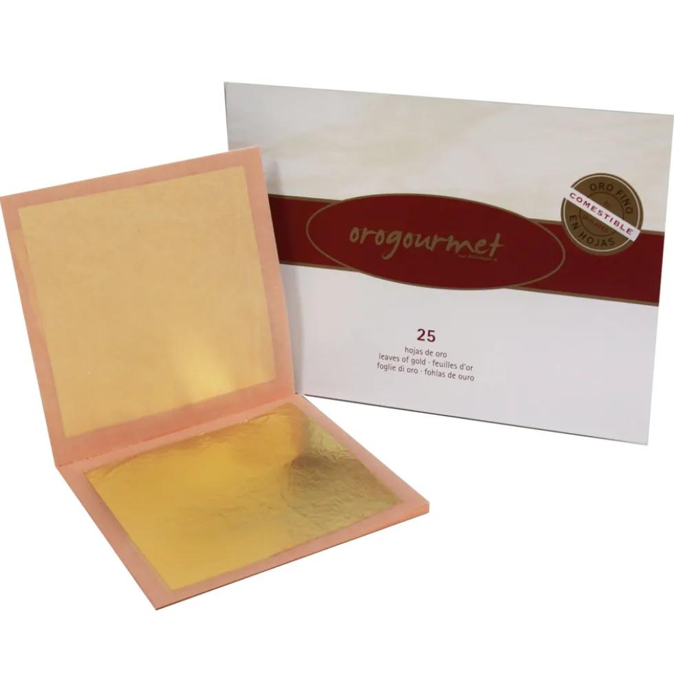 Hojas de Oro Comestible 8 cm 25 ud