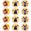 Juego 12 Impresiones Papel Comestible Dulce Halloween C 6 cm