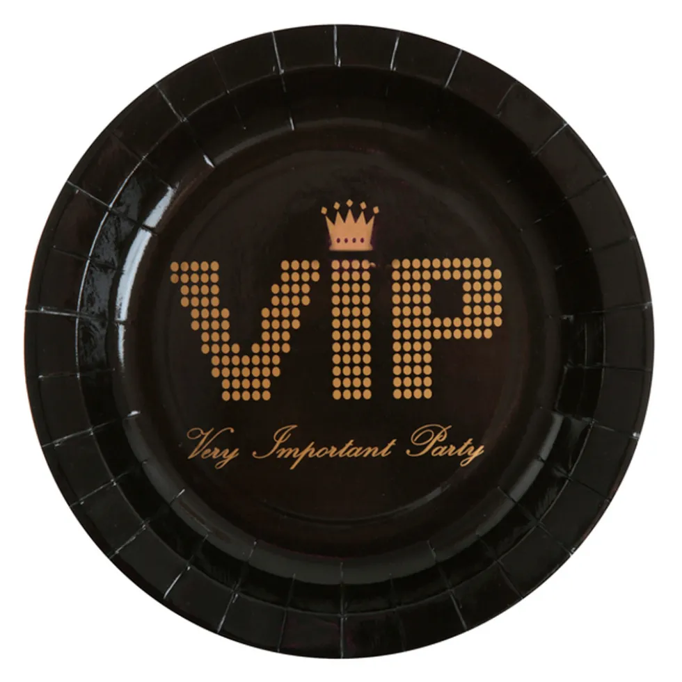 Juego 10 Platos Negros VIP 23 cm