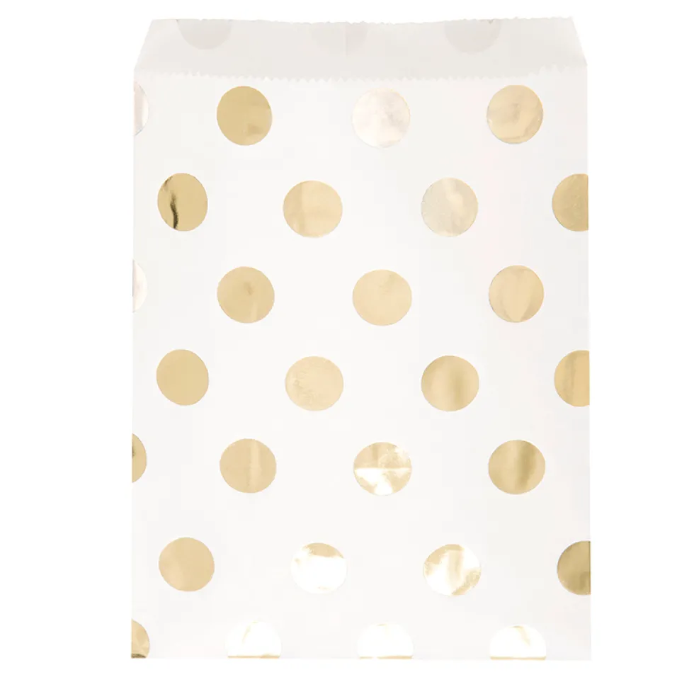 Juego de 8 Bolsas para Chuches Lunares Oro