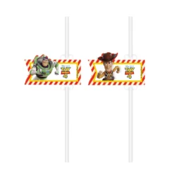 Juego de 4 Pajitas de Papel Toy Story