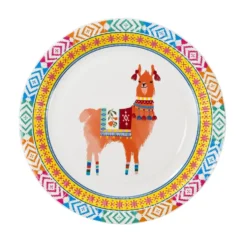 Juego de 8 Platos Boho Mix Llama 22 cm