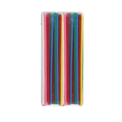 Juego de 18 Velas Alargadas Multicolor 16 cm
