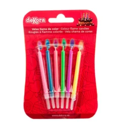 Juego de 6 Velas Llamas de Colores