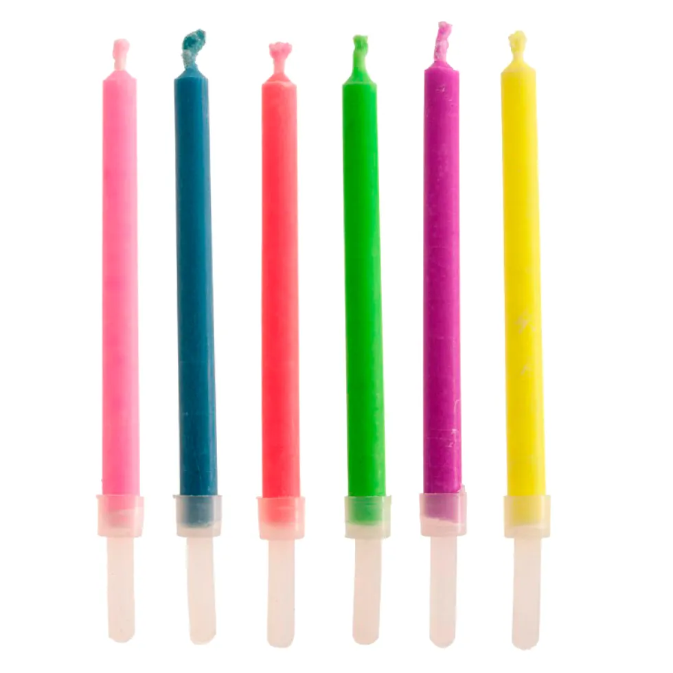 Juego de 6 Velas Llamas de Colores
