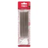Juego de 16 Velas Metálicas color Plata 13 cm - Dekora