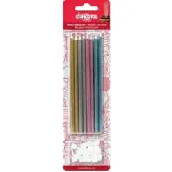 Juego de 16 Velas Metálicas color Mix 13 cm