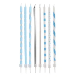 Juego de 16 Velas Mix Azul 13 cm