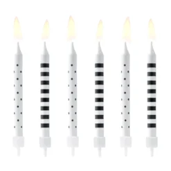 Juego de 6 Velas Negras y Blancas