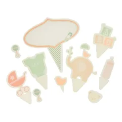 Juego de toppers para tartas y cupcakes bebé