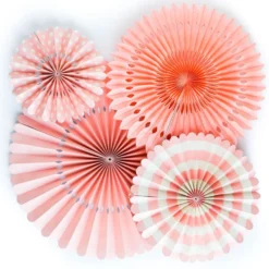 Juego de 4 Abanicos decorativos Coral