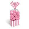 Juego de 10 bolsas para dulces rosas y blancas