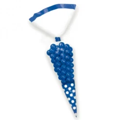 Juego de 10 conos para dulces azul real y blanco
