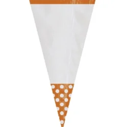 Juego de 10 conos para dulces Naranja y blanco