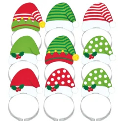 Juego de 8 Diademas Elfo y Santa Claus