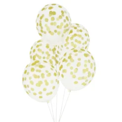 Juego de 5 globos Confeti dorados