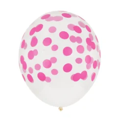 Juego de 5 globos Confeti Fucsia