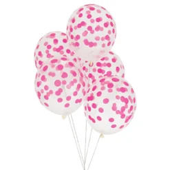 Juego de 5 globos Confeti Fucsia