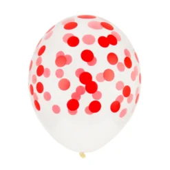 Juego de 5 globos Confeti rojos