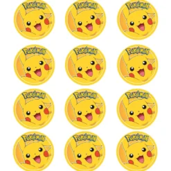 Juego de 12 Impresiones de 6 cm en Papel Comestible Pokémon