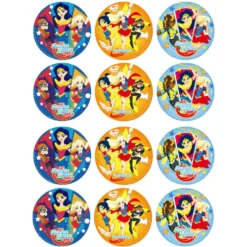 Juego de 12 Impresiones en Papel de Azúcar Super Hero Girls