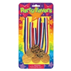 Juego de 6 Medallas Doradas de Plástico
