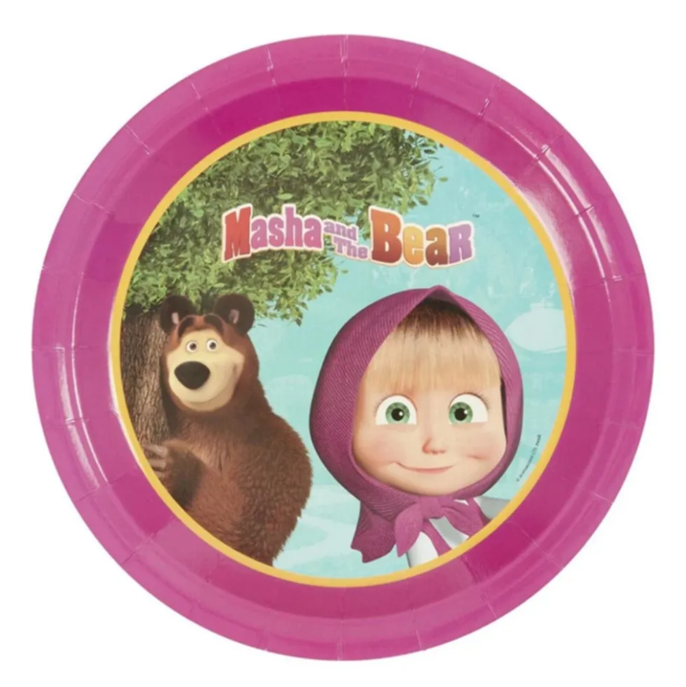 Juego de 8 Platos Masha y el Oso 22,5 cm