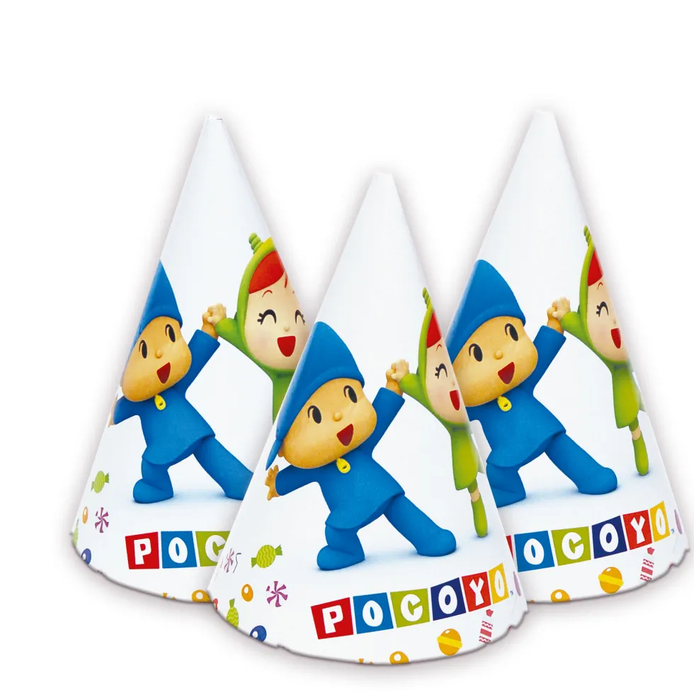 Juego de 6 Sombreros Pocoyó y Nina