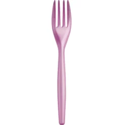 Juego de 20 Tenedores de Plástico Rosa Perlado