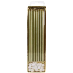 Juego de 16 Velas Largas Doradas