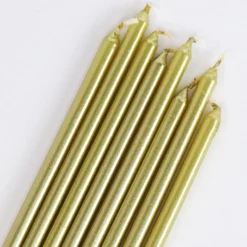 Juego de 16 Velas Largas Doradas