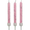 Juego de 10 Velas Rosas con Brillo