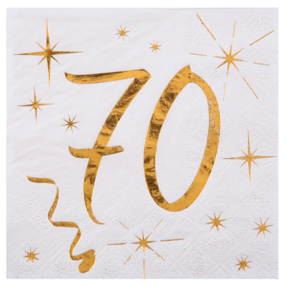 Juego 20 Servilletas Cóctel 70 años