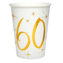 Juego 10 Vasos 60 años Oro 220 ml