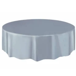 Mantel Plástico Redondo Plata 213 cm