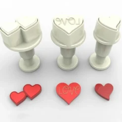 Mini Cortadores con Expulsor Corazón 3 ud