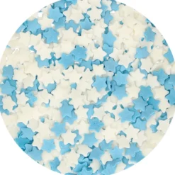 Mini Estrellas Blancas y Azules de Azúcar 55 gr - FunCakes