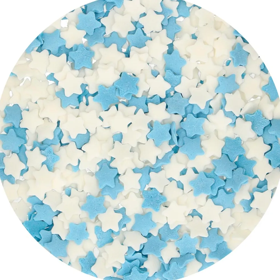 Mini Estrellas Blancas y Azules de Azúcar 55 gr - FunCakes