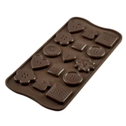 Molde de Silicona Botones Chocolate