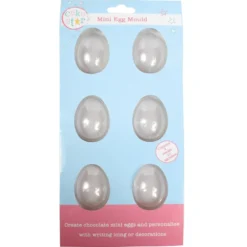 Molde para Chocolate 6 Cavidades Mini Huevos de Pascua 2 ud
