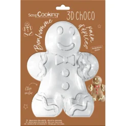 Molde para Chocolate 3D Muñeco de Jengibre 18 cm - Scrapcooking