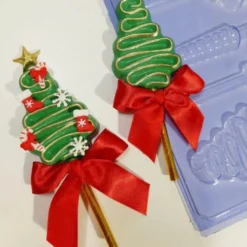 Molde para Piruletas de Chocolate Árbol Navidad
